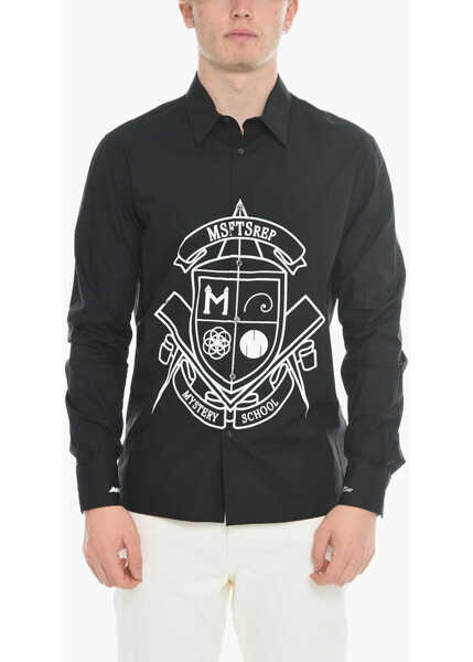 Camasi casual MSFTSREP Maxi Contrast Printed Organic Cotton Shirt Black Barbati (BM 11818992) 1