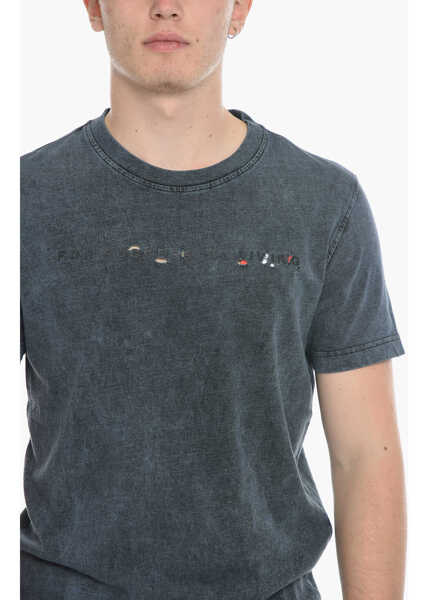 Tricouri Diesel Vintage Effect T-Diegor-E5 Crew-Neck T-Shirt Blue Barbati (BM 11819244) 3