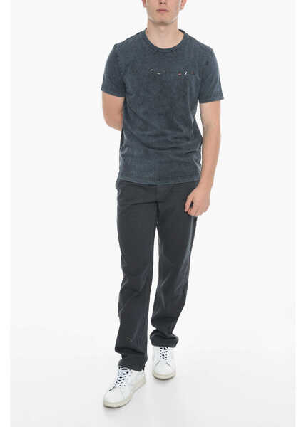 Tricouri Diesel Vintage Effect T-Diegor-E5 Crew-Neck T-Shirt Blue Barbati (BM 11819244) 4