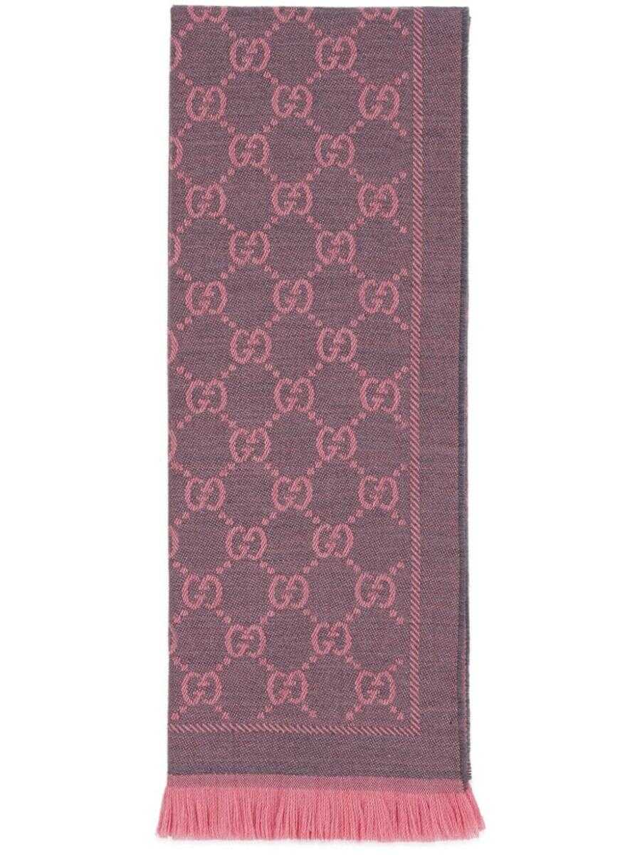 Gucci GUCCI GG wool scarf PINK