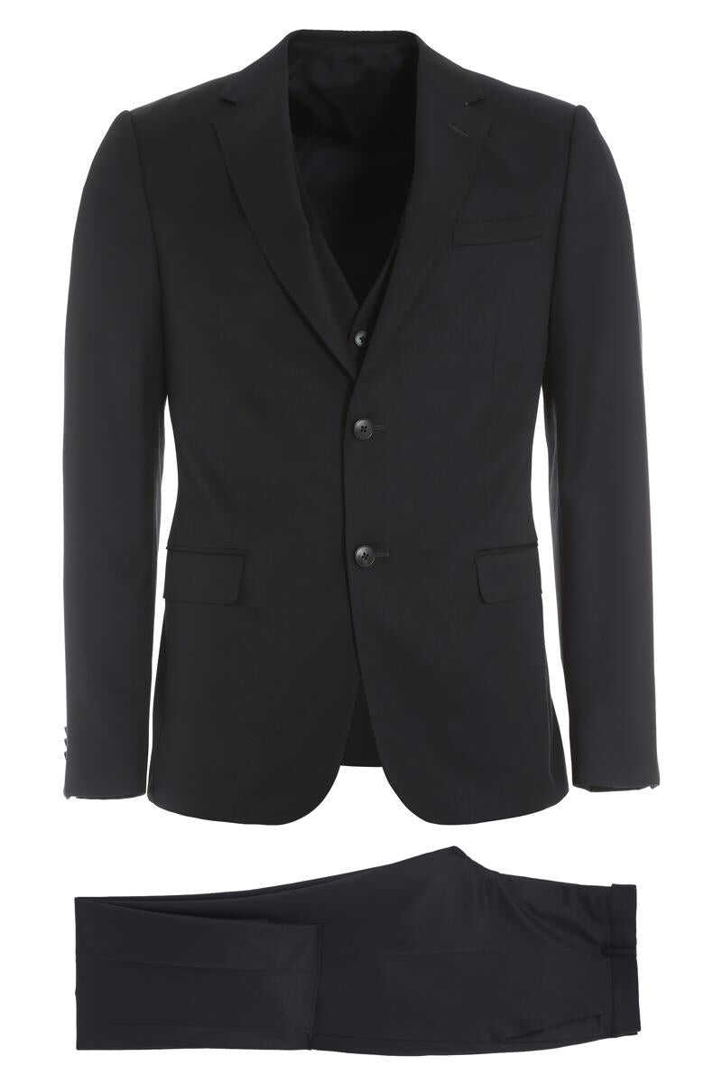 Z Zegna Z ZEGNA THREE-PIECES WOOL SUIT BLUE