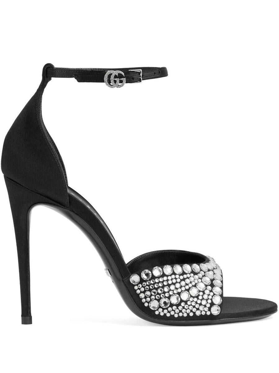 Gucci GUCCI Crystal-embellished high heel sandals BLACK