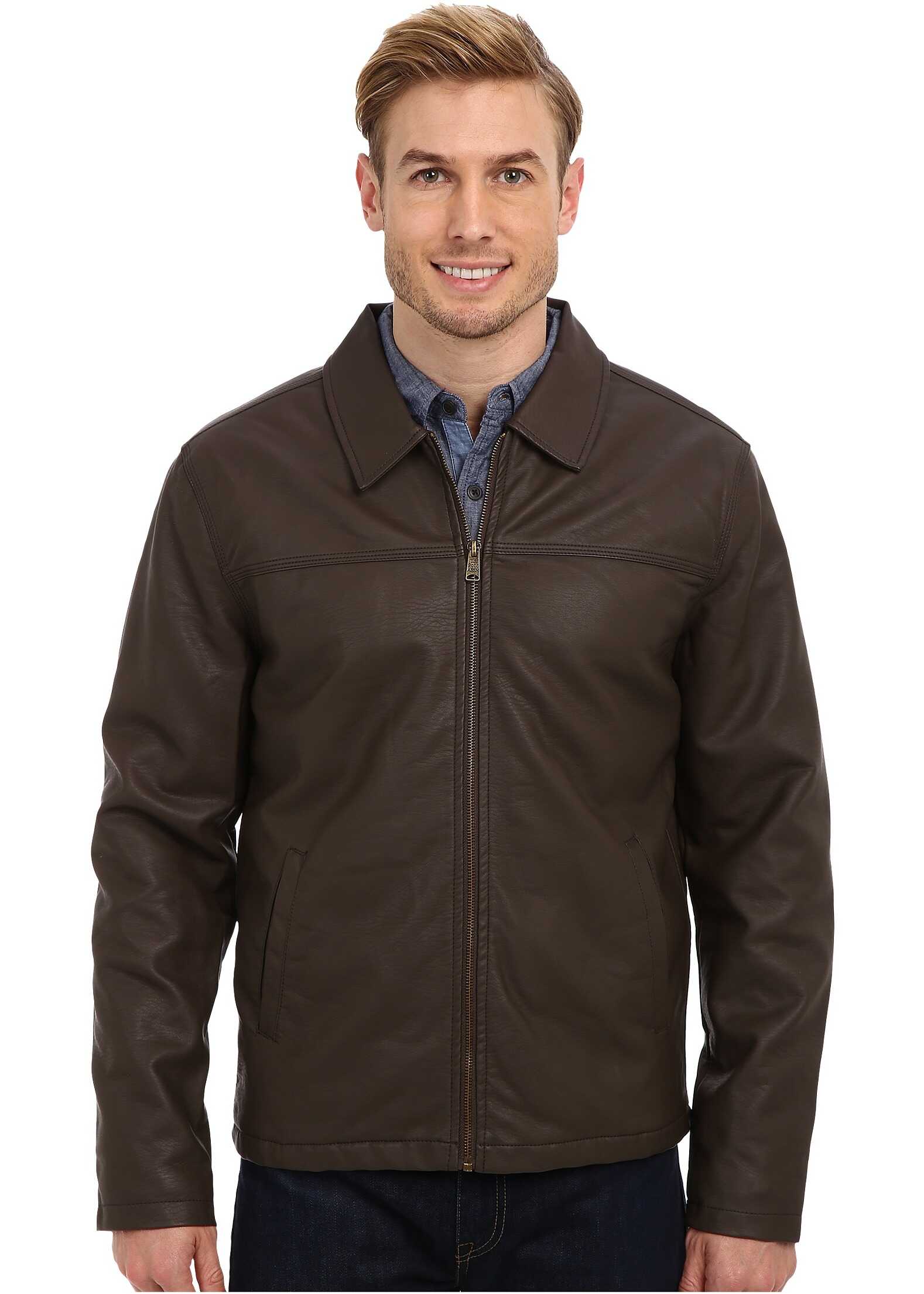 Geaca U.S. POLO ASSN. PU Trucker Jacket Dark Brown