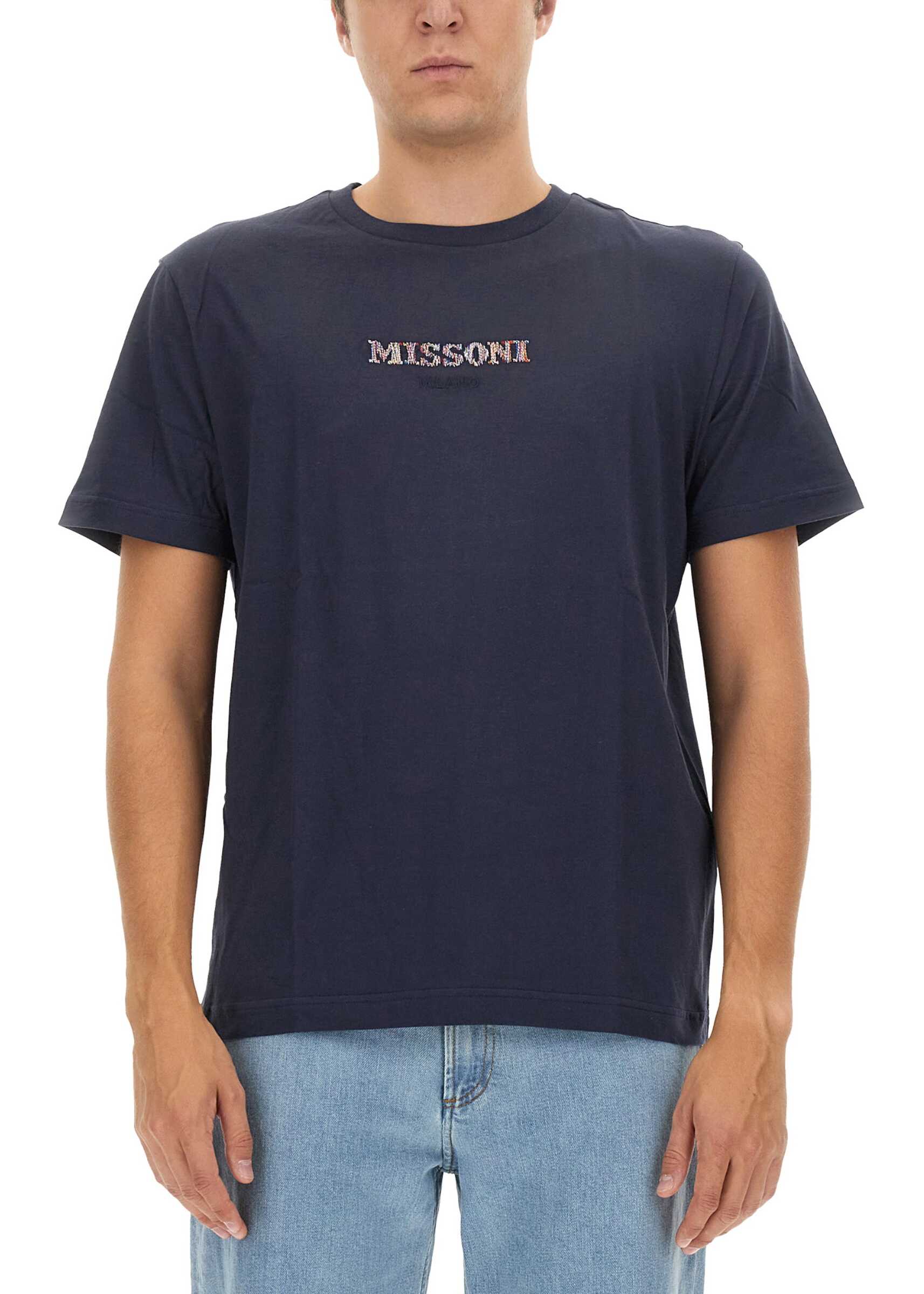 MISSONI BEACHWEAR T-Shirt With Logo BLUE