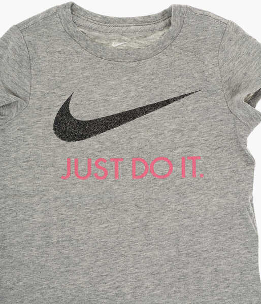 Tricouri Nike Crew-Neck T-Shirt With Glittery Logo Gray Baieti (BM 11830263) 2
