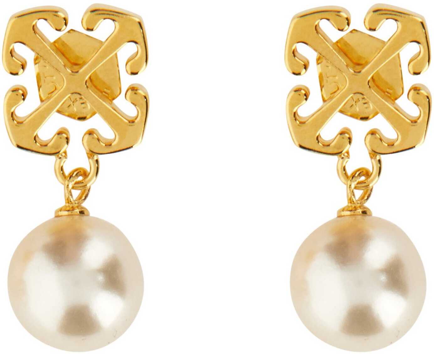 Off-White Arrow Earrings With Pearl GOLD image12