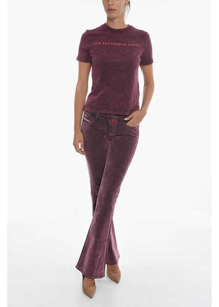 Tricouri Diesel Vintage Effect T-Reg-E4 Crew-Neck T-Shirt Burgundy Femei (BM 11837484) 4