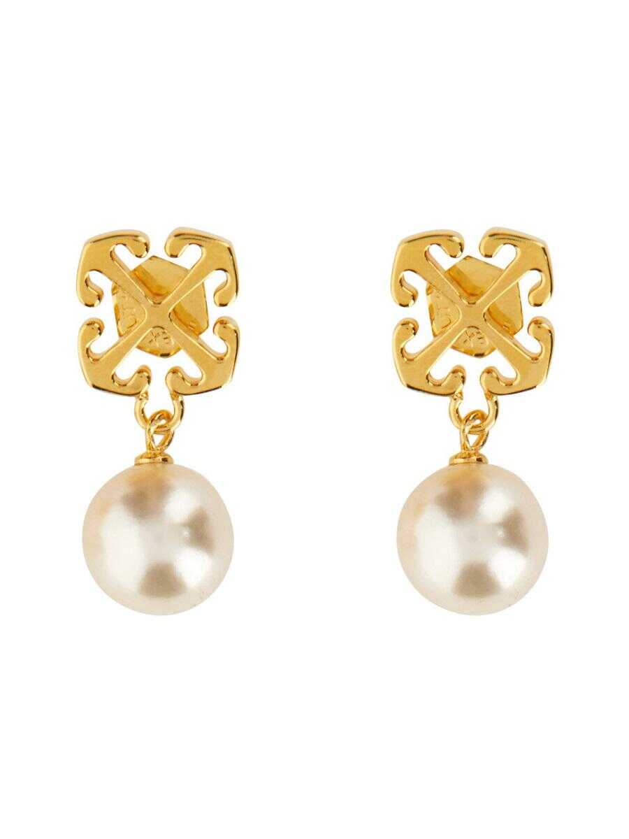 Off-White OFF-WHITE ARROW EARRINGS WITH PEARL GOLD image8
