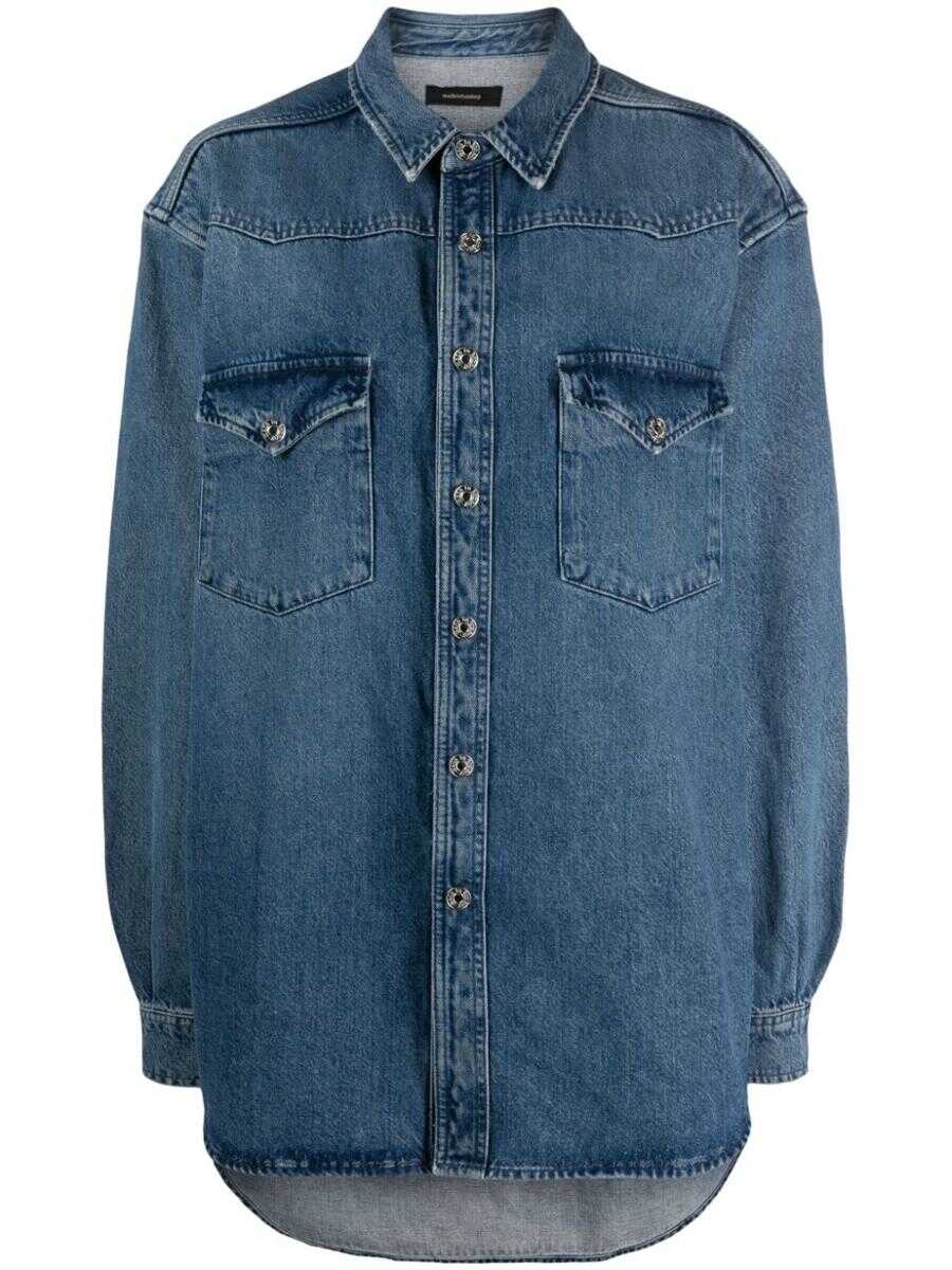 MADE IN TOMBOY MADE IN TOMBOY ROUND OVERSIZED DENIM SHIRT CLOTHING BLUE