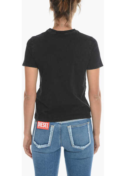 Tricouri Diesel Vintage Effect T-Reg-E4 Crew-Neck T-Shirt Black Femei (BM 11851734) 2