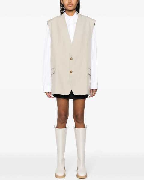 Veste casual MM6 Maison Margiela Single-Breasted Vest BEIGE Femei (BM 11852337) 2