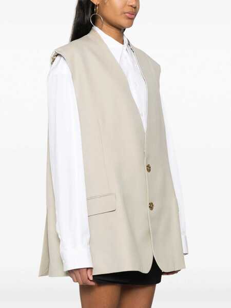 Veste casual MM6 Maison Margiela Single-Breasted Vest BEIGE Femei (BM 11852337) 3