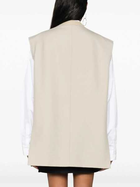 Veste casual MM6 Maison Margiela Single-Breasted Vest BEIGE Femei (BM 11852337) 4