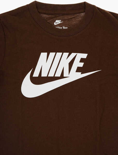 Tricouri Nike Solid Color Futura Evergreen Crew-Neck T-Shirt With Contrast Brown Baieti (BM 11852889) 2