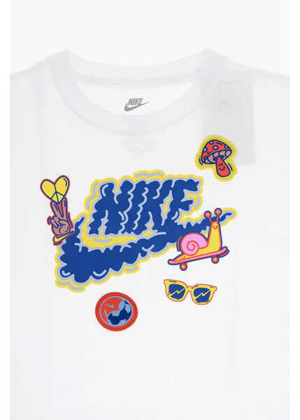 Tricouri Nike Crew-Neck T-Shirt With Front Print And Patches White Baieti (BM 11852892) 2