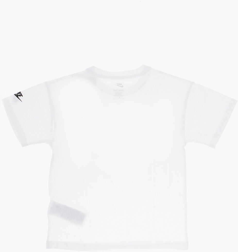 Tricouri Nike Crew-Neck T-Shirt With Front Print And Patches White Baieti (BM 11852892) 3