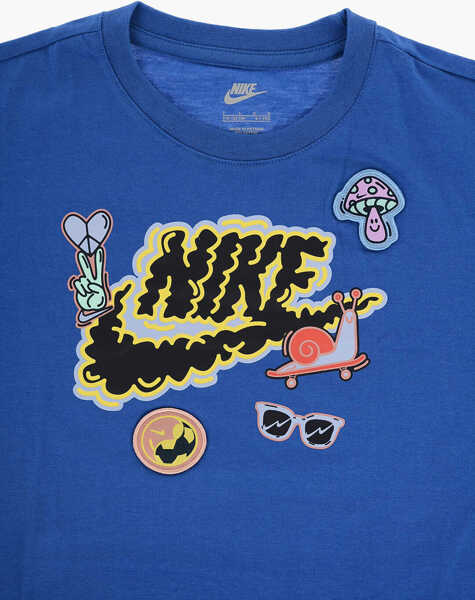 Tricouri Nike Crew-Neck T-Shirt With Front Print And Patches Blue Baieti (BM 11852895) 2