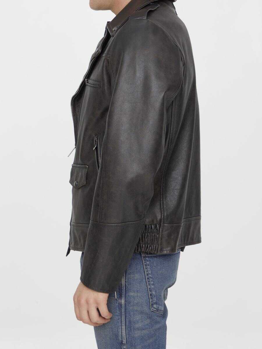 Geci Salvatore Santoro Black Leather Jacket Black Barbati (BM 11854947) 3