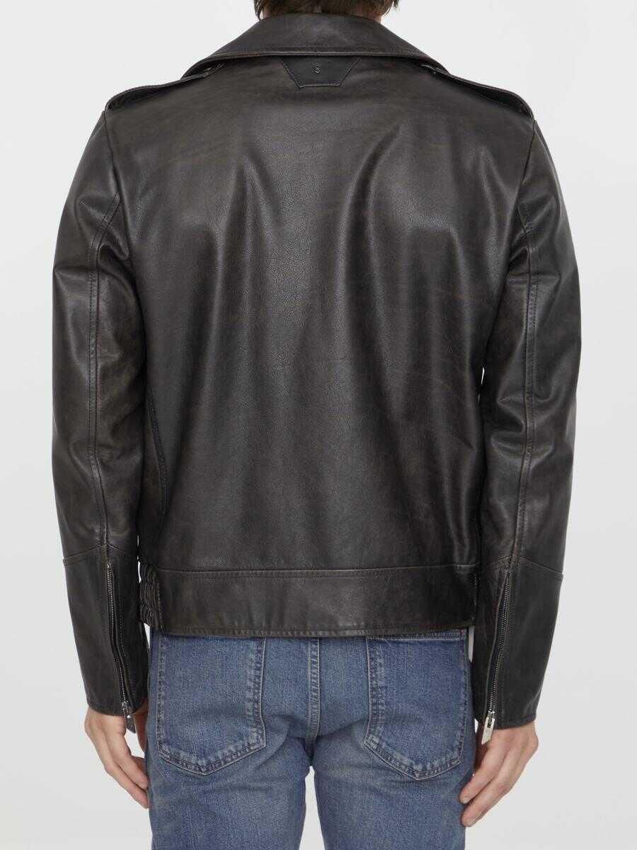 Geci Salvatore Santoro Black Leather Jacket Black Barbati (BM 11854947) 4