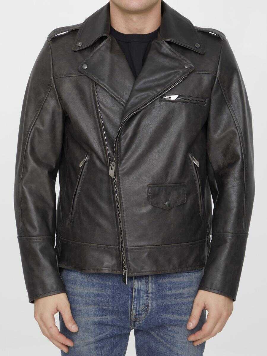 Salvatore Santoro Black leather jacket BLACK