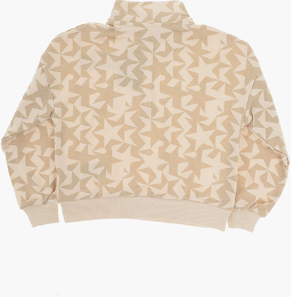 Bluze de trening Converse Brushed Cotton Half Zip Printed Sweatshirt Beige Baieti (BM 11863161) 3