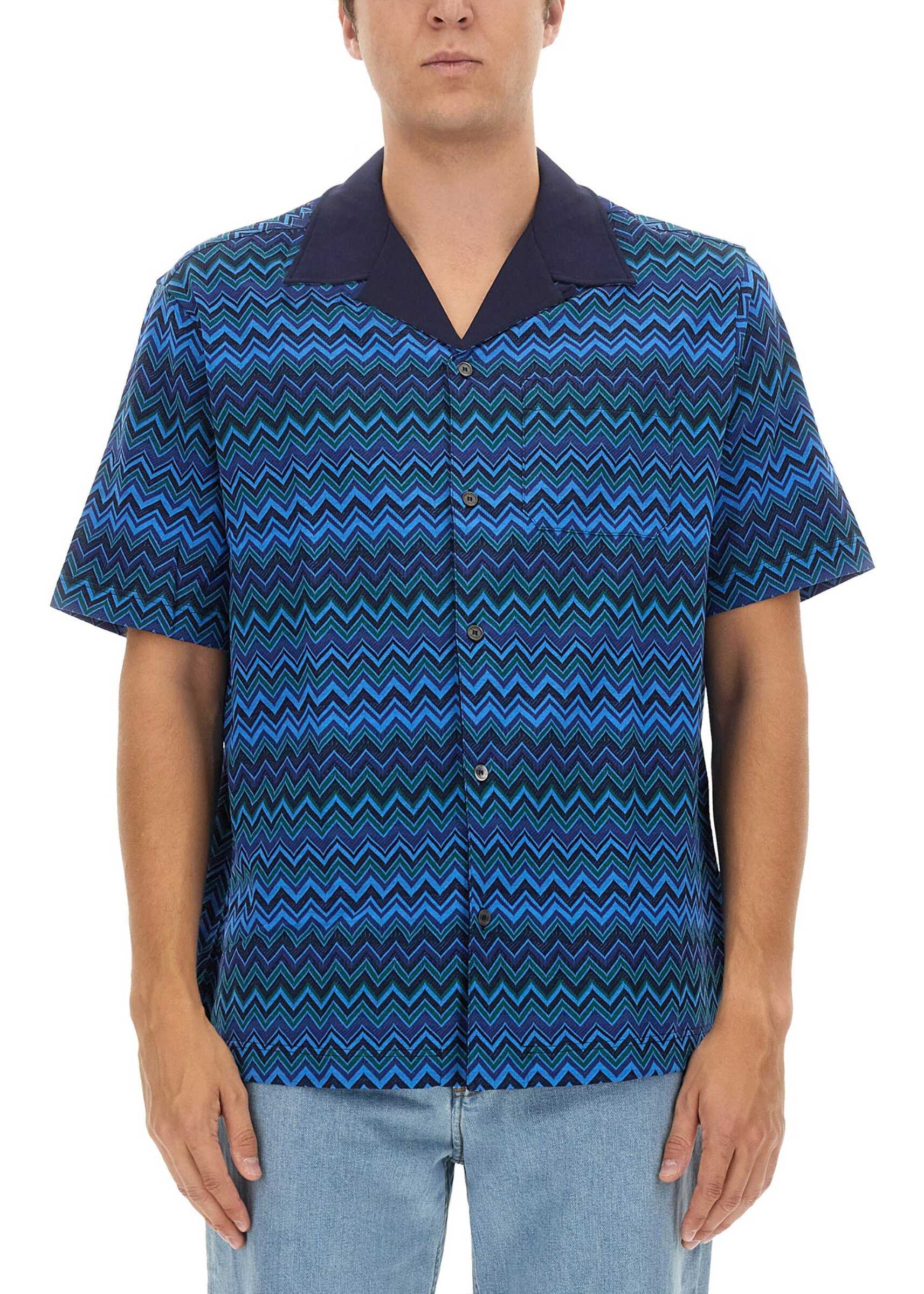 MISSONI BEACHWEAR Jacquard Shirt BLUE