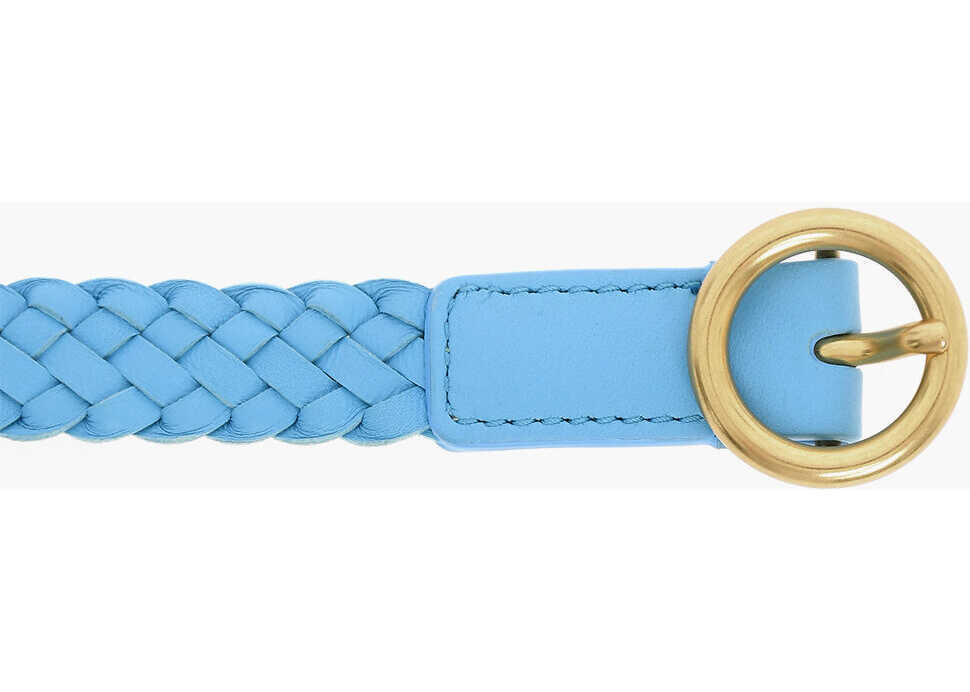 Curele Bottega Veneta Woven Leather Belt Light Blue Femei (BM 11865681) 2