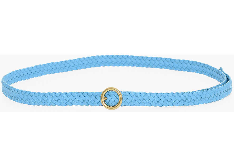 Curele Bottega Veneta Woven Leather Belt Light Blue Femei (BM 11865681) 3