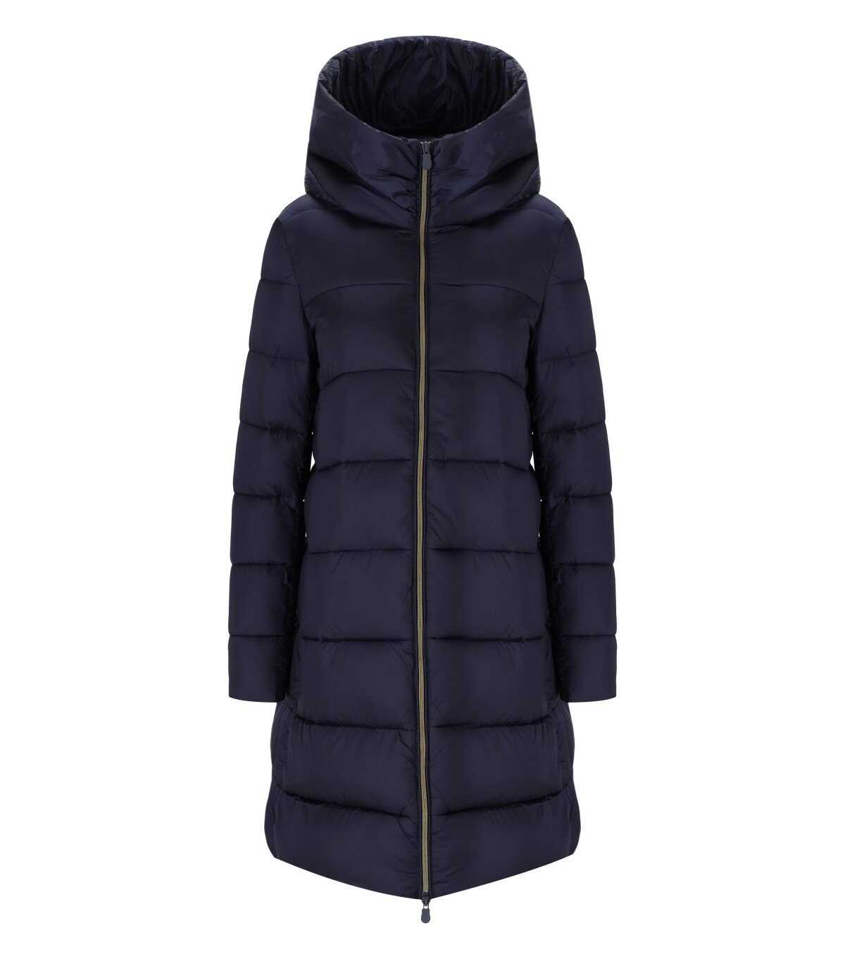 Save the Duck SAVE THE DUCK LYSA BLUE LONG HOODED PADDED JACKET Blue