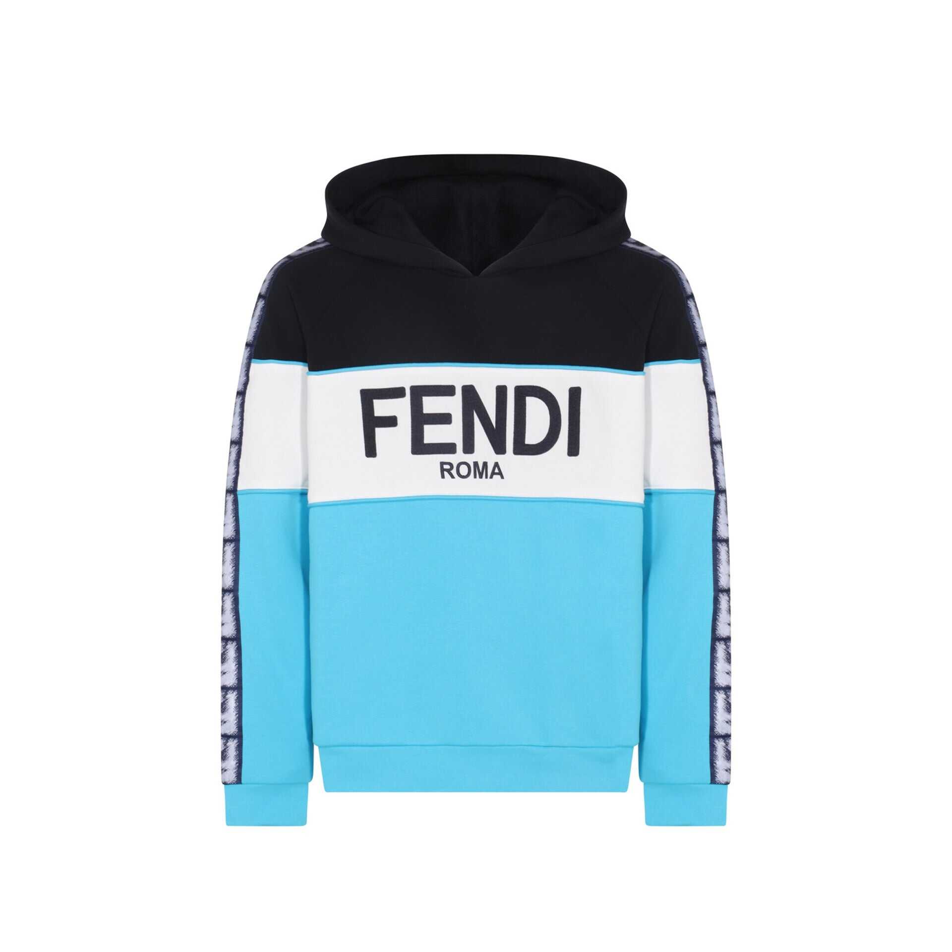 Fendi FENDI Logo Hooded Sweatshirt Blue