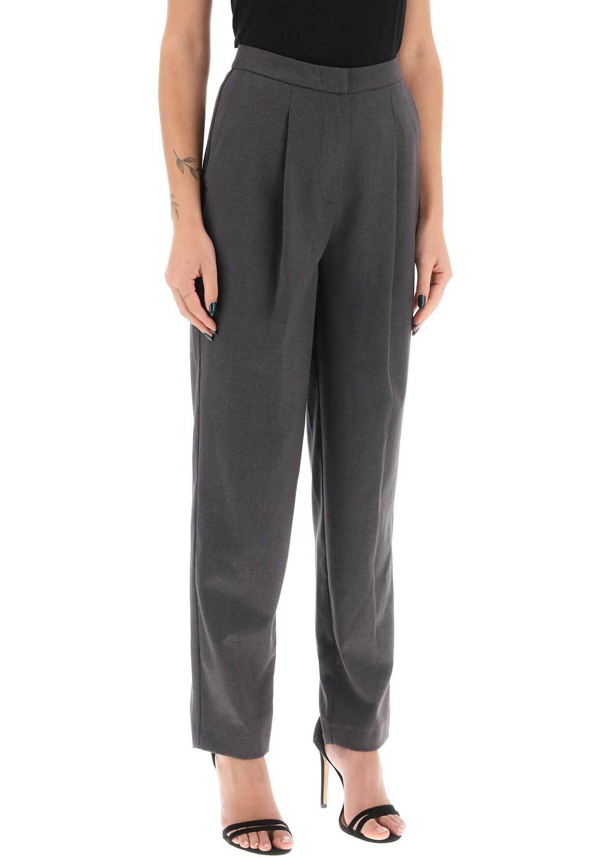 MVP WARDROBE Meda Wool Blend Trousers PERLA