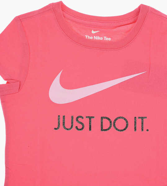 Tricouri Nike Solid Crewneck T-Shirt With Glitter Logo Pink Baieti (BM 11874084) 2