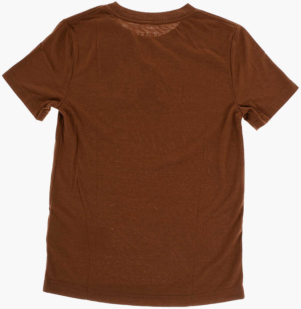 Tricouri Nike Air Jordan Logo Printed Solid Color T-Shirt Brown Baieti (BM 11874135) 3