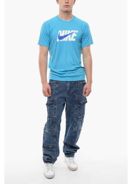 Tricouri Nike Swim Crew-Neck Hydrogu T-Shirt With Maxi Frontal Logo Light Blue Barbati (BM 11875095) 4