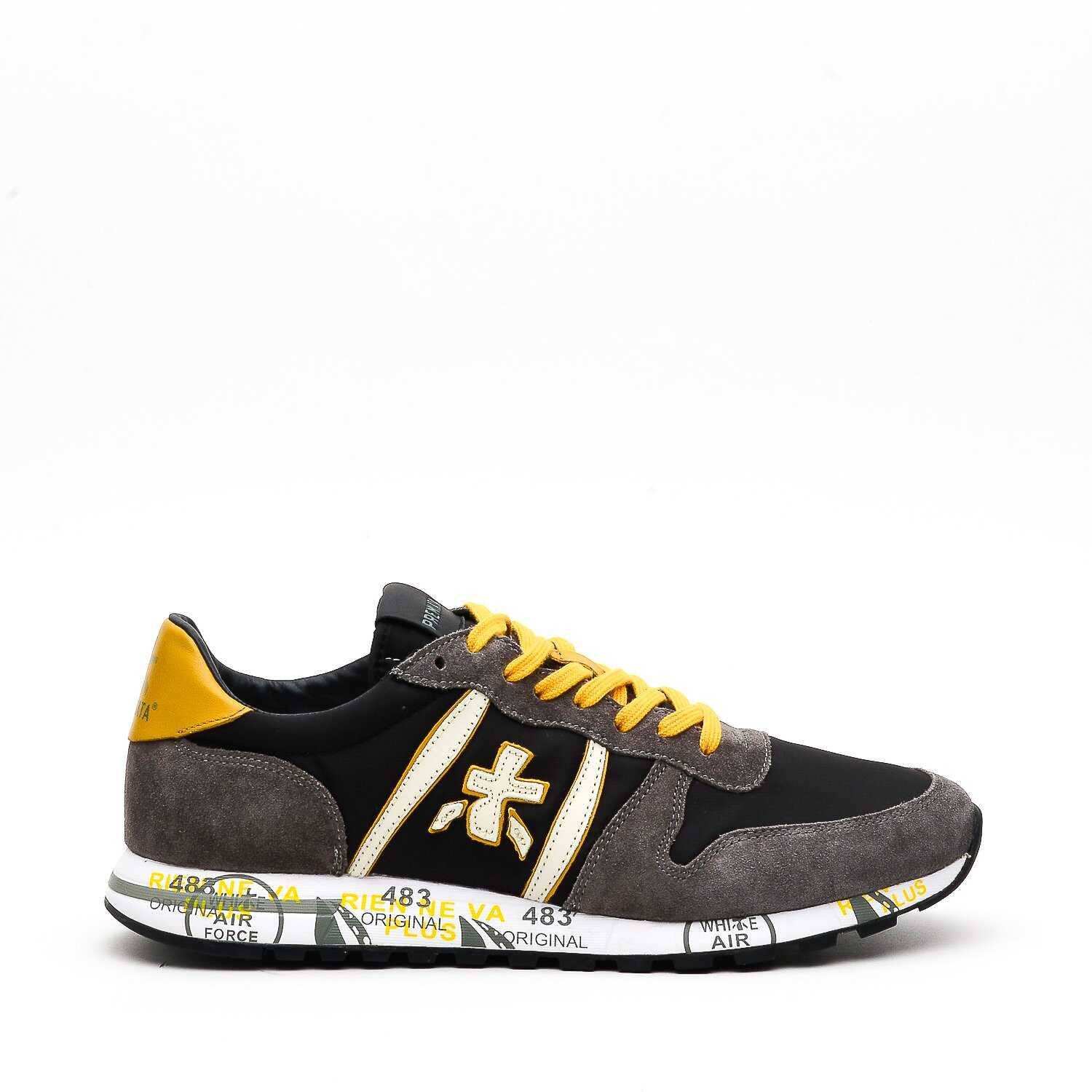 Premiata Sneakers Eric 4944 In Camoscio E Tessuto Grigio Grey