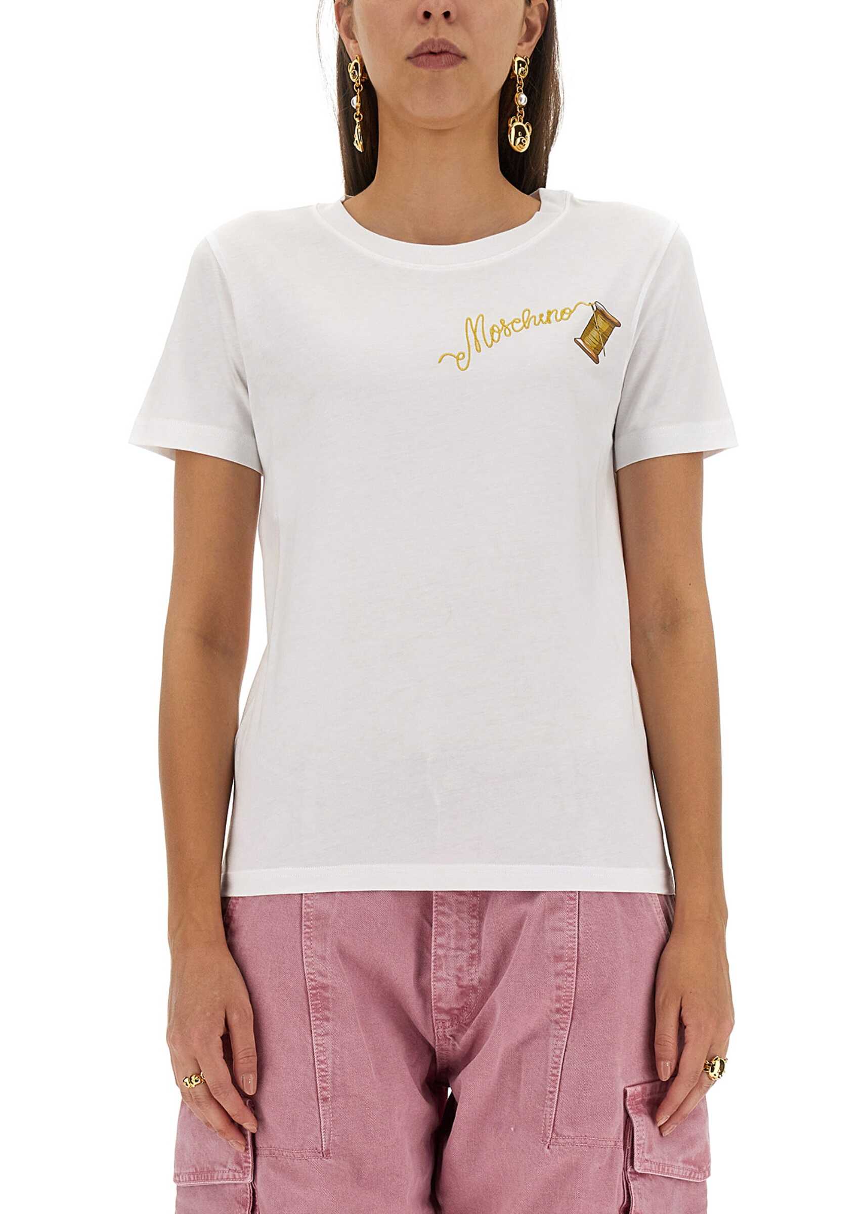 Moschino Logo Print T-Shirt WHITE