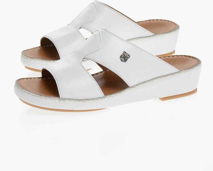 Sandale CORNELIANI Soft Leather Sandals With Logoed Detail White Barbati (BM 11889990) 1
