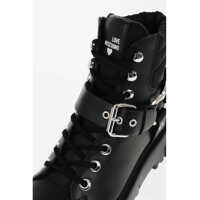 Botine Dama - Botine Moschino Love Leather Combat Boots With Silver Details Black Femei (BM 11890140) - B-mall.ro