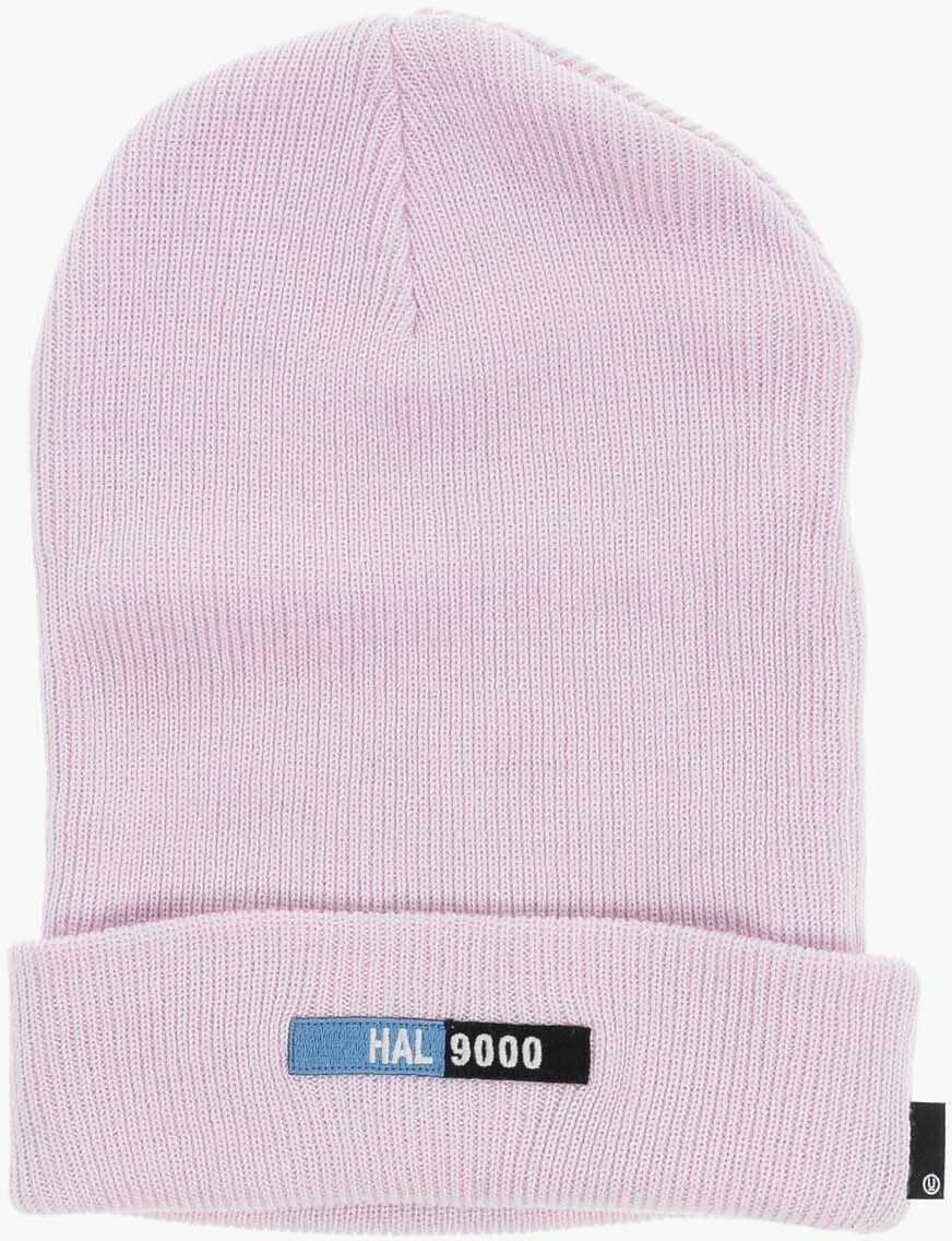 UNDERCOVER Solid Color Wool Blend Beanie With Contrasting Detail Pink