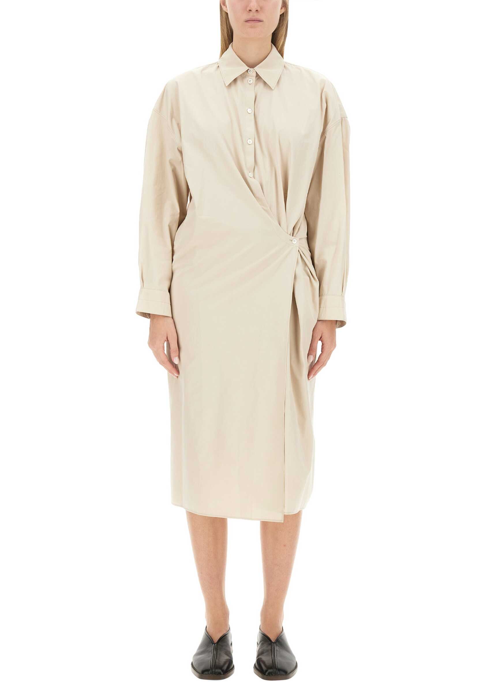 LEMAIRE Twisted Classic Collar Dress IVORY