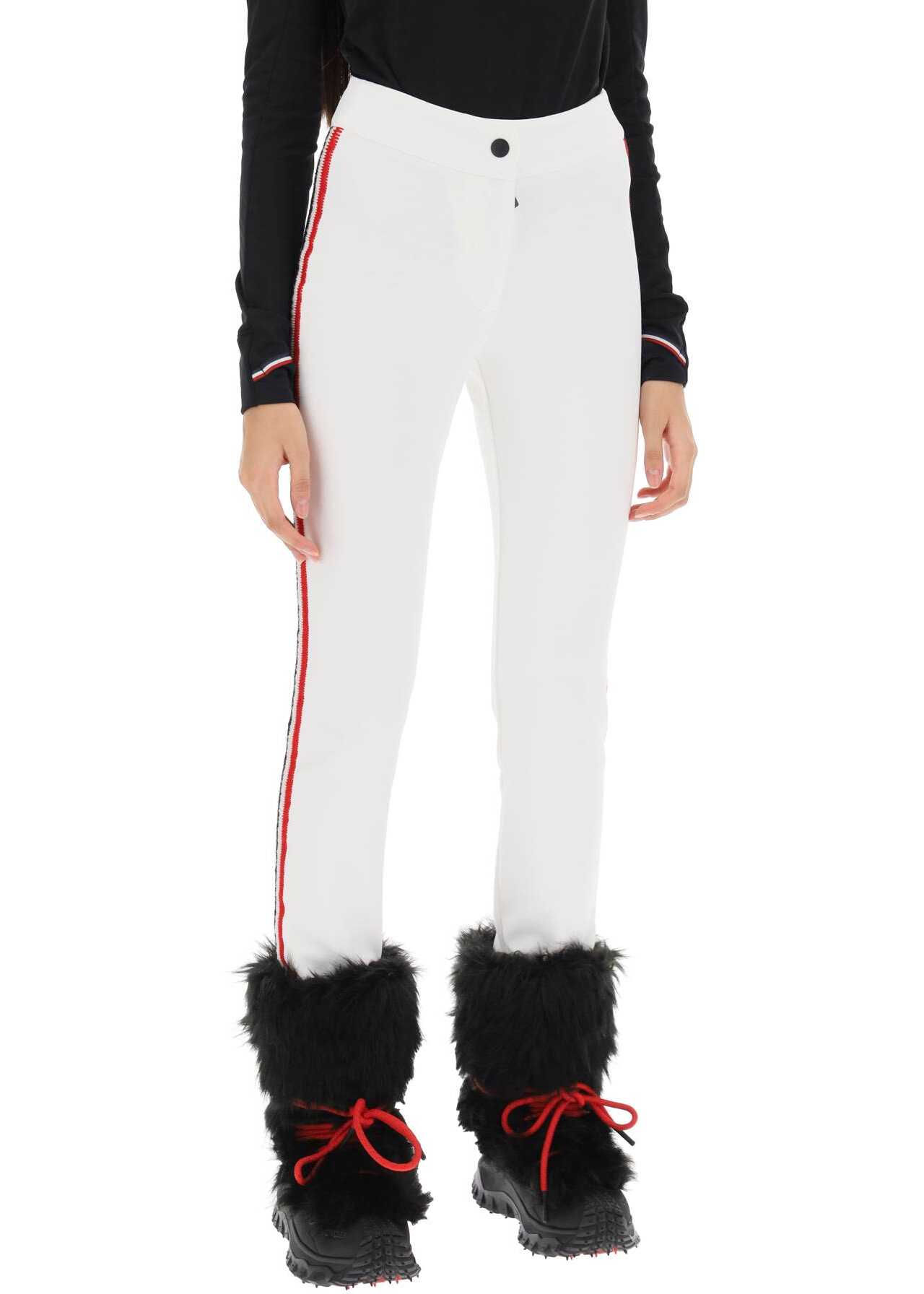 Moncler Grenoble Sporty Pants With Tricolor Bands WHITE