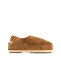 Saboti MOON BOOT BAND SUEDE COGNAC SLIPPER Femei
