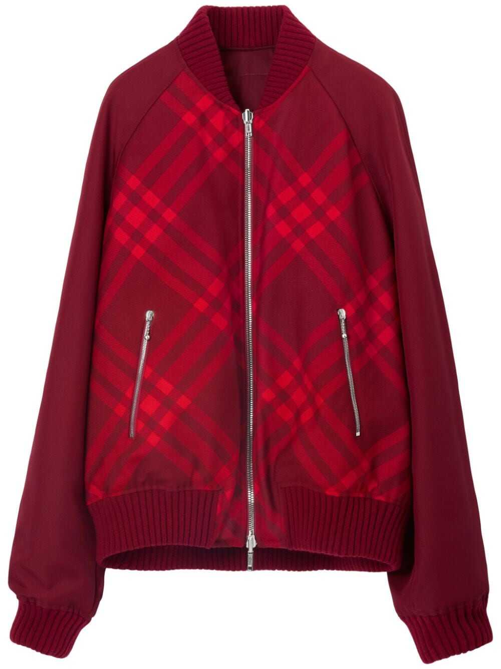 Burberry Reversible bomber jacket with check motif Red