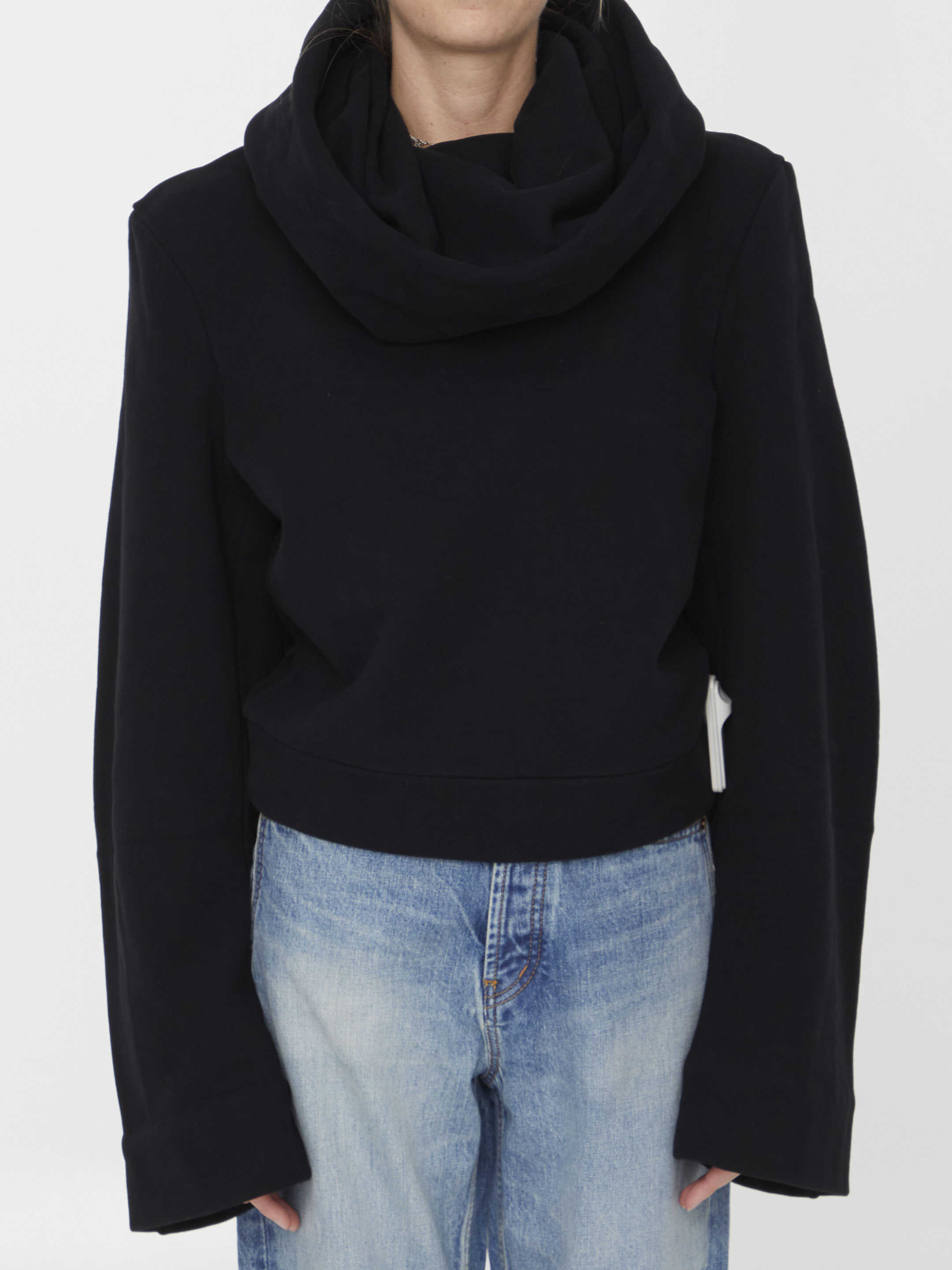 Saint Laurent Funnel-Neck Sweatshirt BLACK