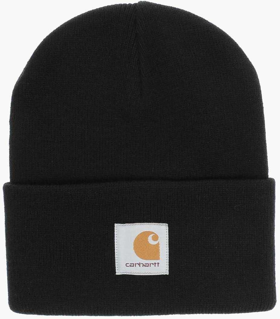 Carhartt Solid Color Watch Beanie With Patch Pocket Black
