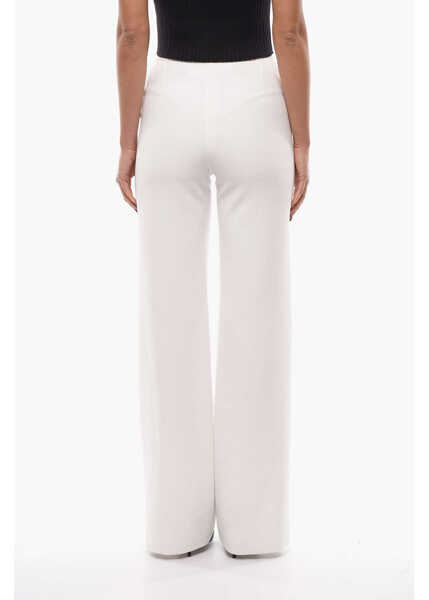 Pantaloni office MONOT High-Waisted Palazzo Pants White Femei (BM 11980920) 2