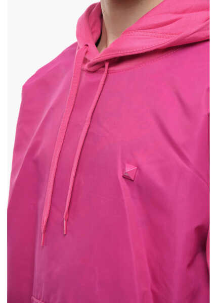 Bluze de trening Valentino Garavani Pink Pp Nylon Insert Iconic Stud Hoodie Pink Barbati (BM 11980935) 3