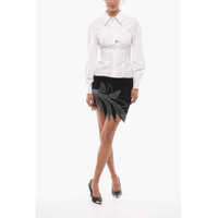 Camasi Alexander McQueen Dama - Camasi casual Alexander McQueen Long Sleeved Cotton Shirt With Corset Detail White Femei (BM 11981835) - B-mall.ro
