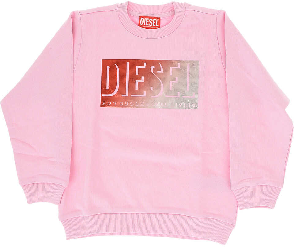 Diesel Red Tag Solid Color Sels Crew-Neck Sweatshirt Pink