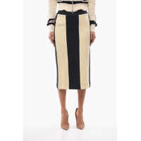 Fuste lungi Brushed Cotton Fleece Pencil Skirt With Awning Pattern Femei